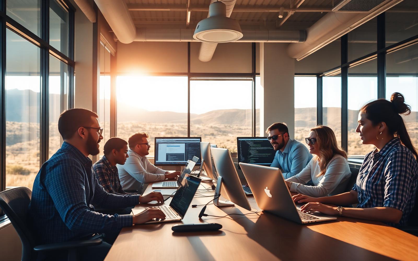 Empetec engineers collaborating in a modern Texas office